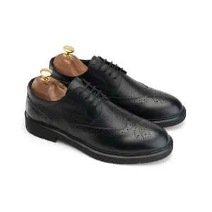 Classic Cordovan Split Toe Derby - Black