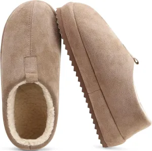 COFACE Men's Clog Slippers Cozy Thick Cushion Memory Foam Indoor Outdoor Lightweight Warm Sherpa Lining House Shoes For Man With Arch Support Rubber Hard Sole