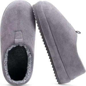 COFACE Men's Clog Slippers Cozy Thick Cushion Memory Foam Indoor Outdoor Lightweight Warm Sherpa Lining House Shoes For Man With Arch Support Rubber Hard Sole