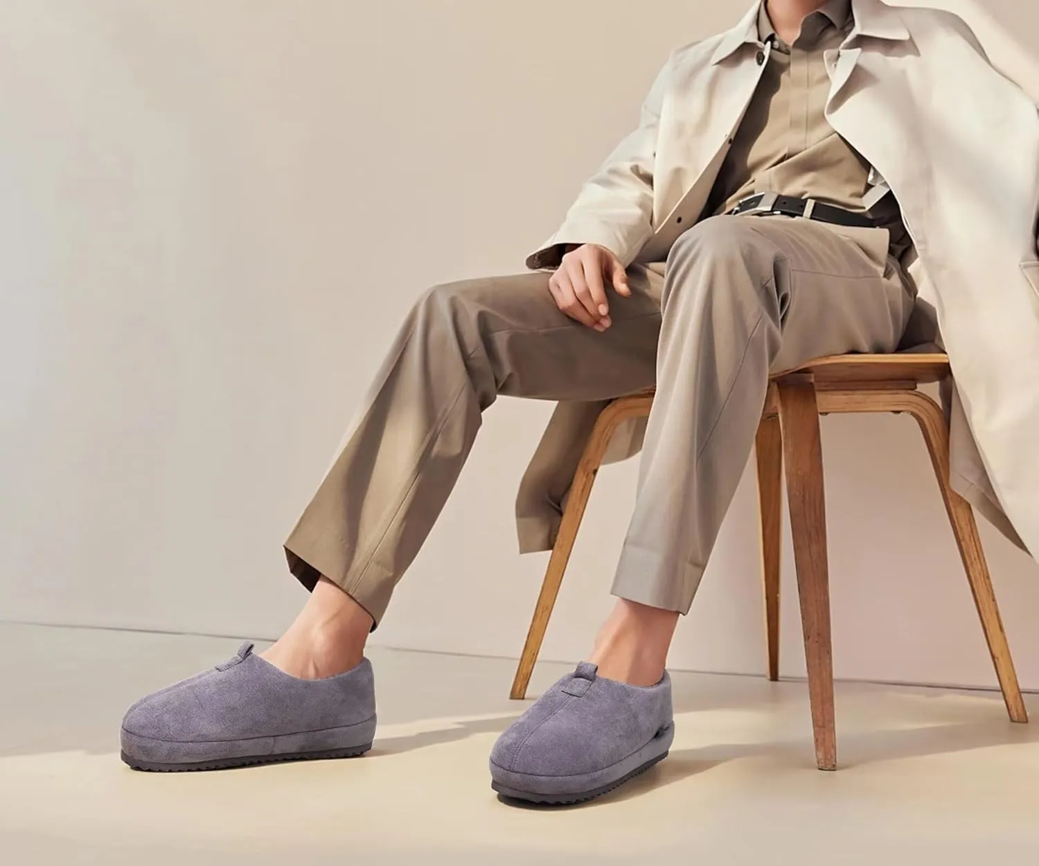 COFACE Men's Clog Slippers Cozy Thick Cushion Memory Foam Indoor Outdoor Lightweight Warm Sherpa Lining House Shoes For Man With Arch Support Rubber Hard Sole