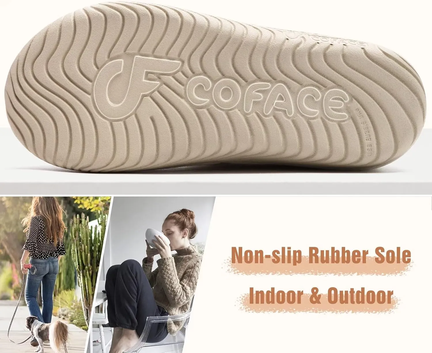 COFACE Women's Memory Foam House Slippers Arch Support Moccasin Winter Shoes Ladies Warm Fuzzy Faux Fur Collar With Indoor Outdoor Rubber Sole