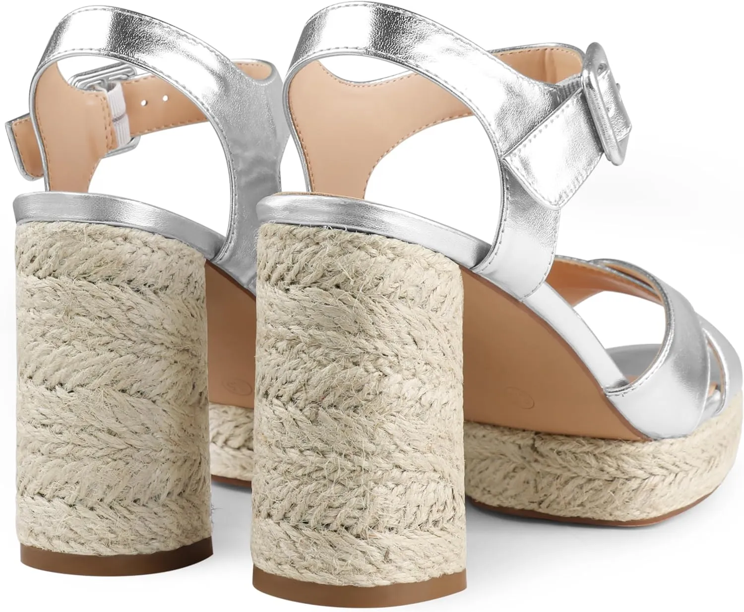 COLETER Women's Platform Chunky Heels Ankle Strap Espadrille Block Heeled Sandals