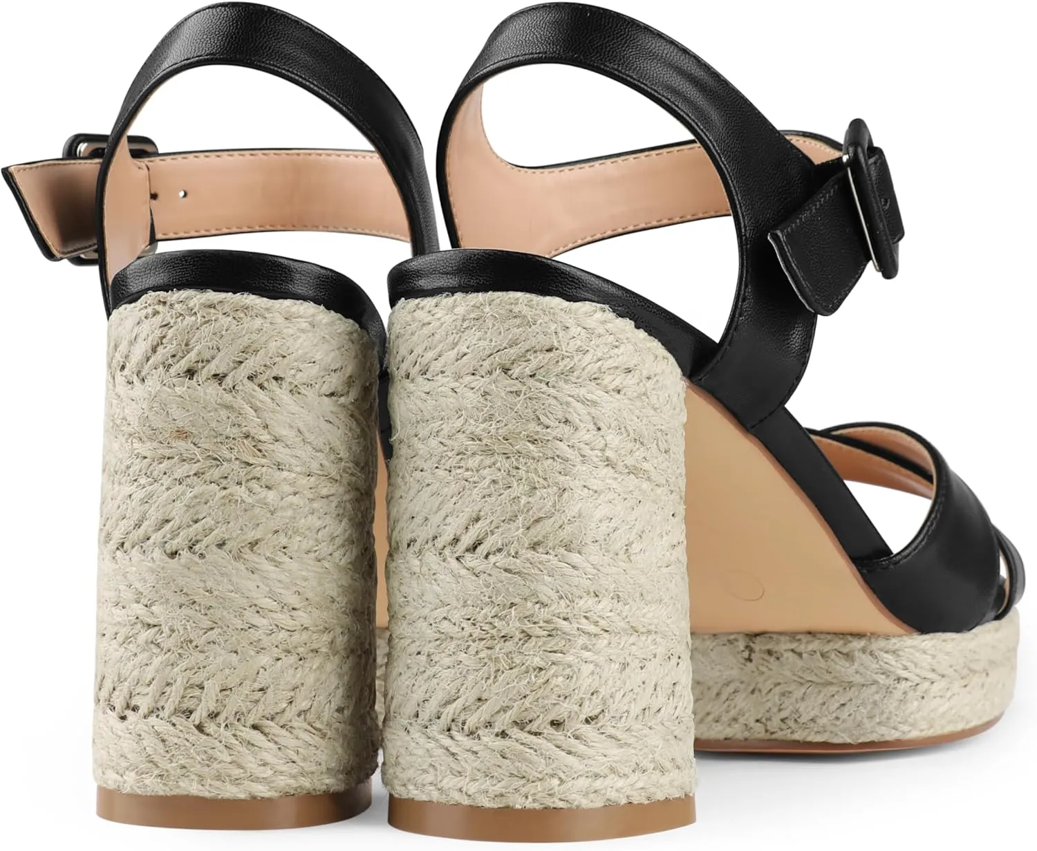 COLETER Women's Platform Chunky Heels Ankle Strap Espadrille Block Heeled Sandals
