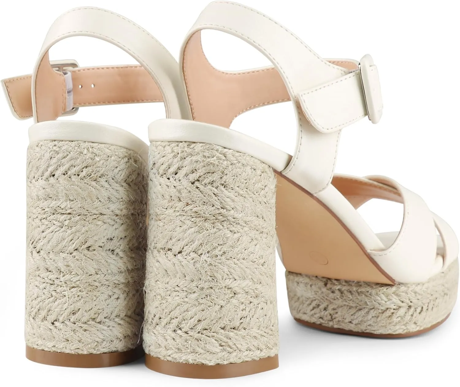 COLETER Women's Platform Chunky Heels Ankle Strap Espadrille Block Heeled Sandals