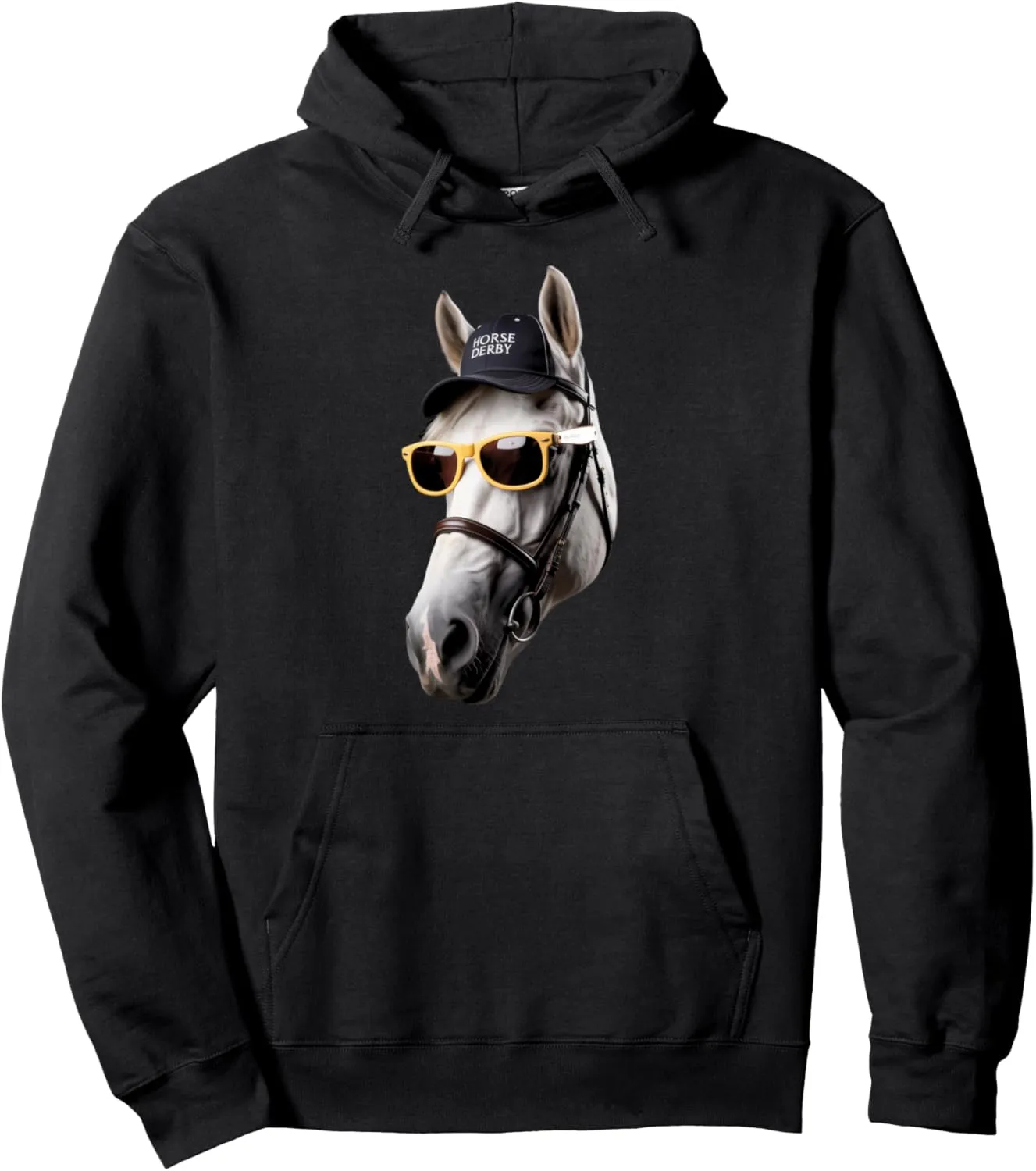 Cool Horse Face Horse Rider Racing Track Race Horse Derby Pullover Hoodie