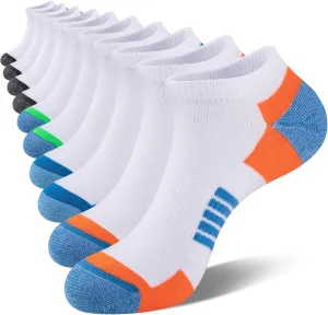 COOVAN 10 Pairs Mens Ankle Socks Men 10 Pack Low Cut Comfort Cushion Casual Socks