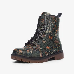 Cottagecore Floral Vegan Combat Boots