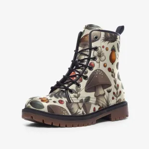 Cottagecore Mushroom Vegan Combat Boots