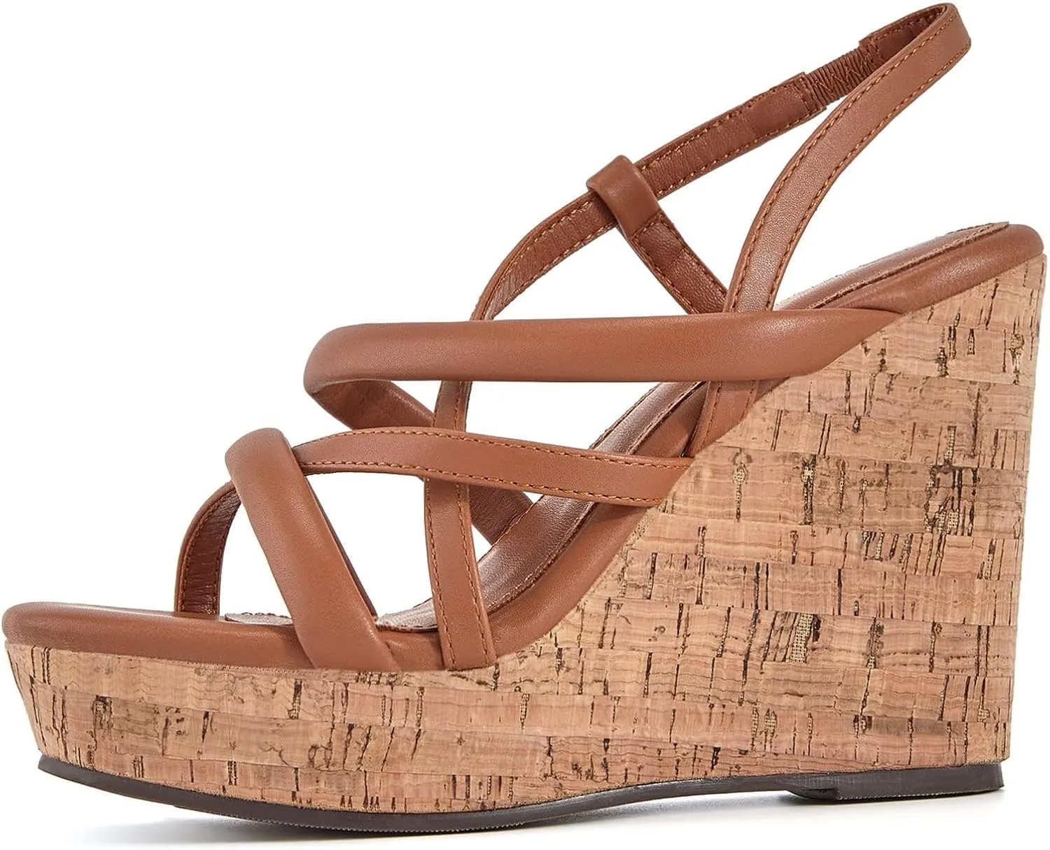 Coutgo Women Platform Wedge Sandals Cork Slingback Wedges Espadrilles Heels Summer Shoes