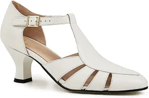 Coutgo Womens Low Heel Dress Shoes T-Strap Mary Jane Kitten Heels Dance Vintage Cutout Pumps