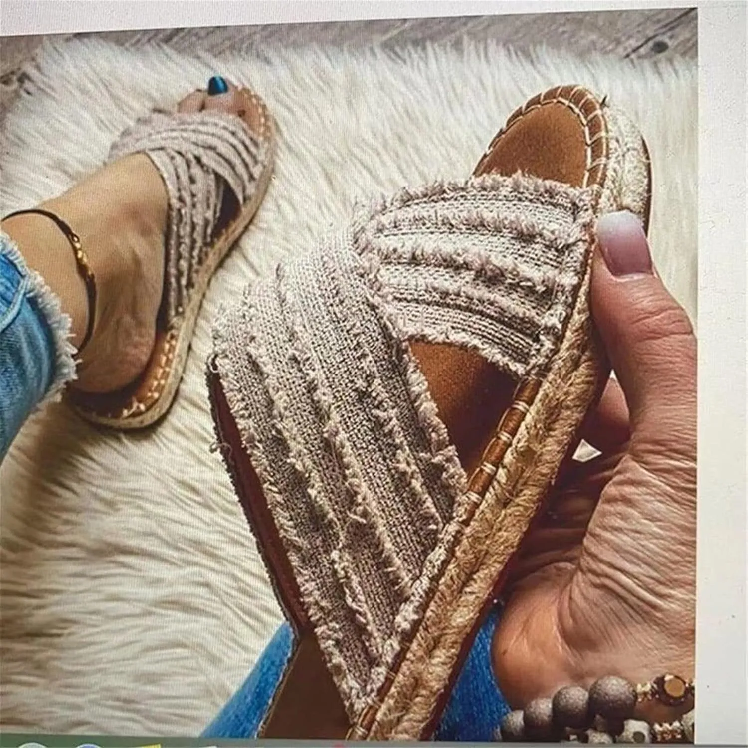 Cross Strap Sandals for Women Fashion Casual Slip On Cane Slides Indoor Home Flat Slippers Comfortable Trendy Open Toe Beach Shoes