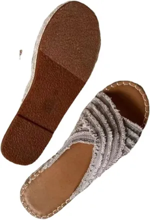 Cross Strap Sandals for Women Fashion Casual Slip On Cane Slides Indoor Home Flat Slippers Comfortable Trendy Open Toe Beach Shoes