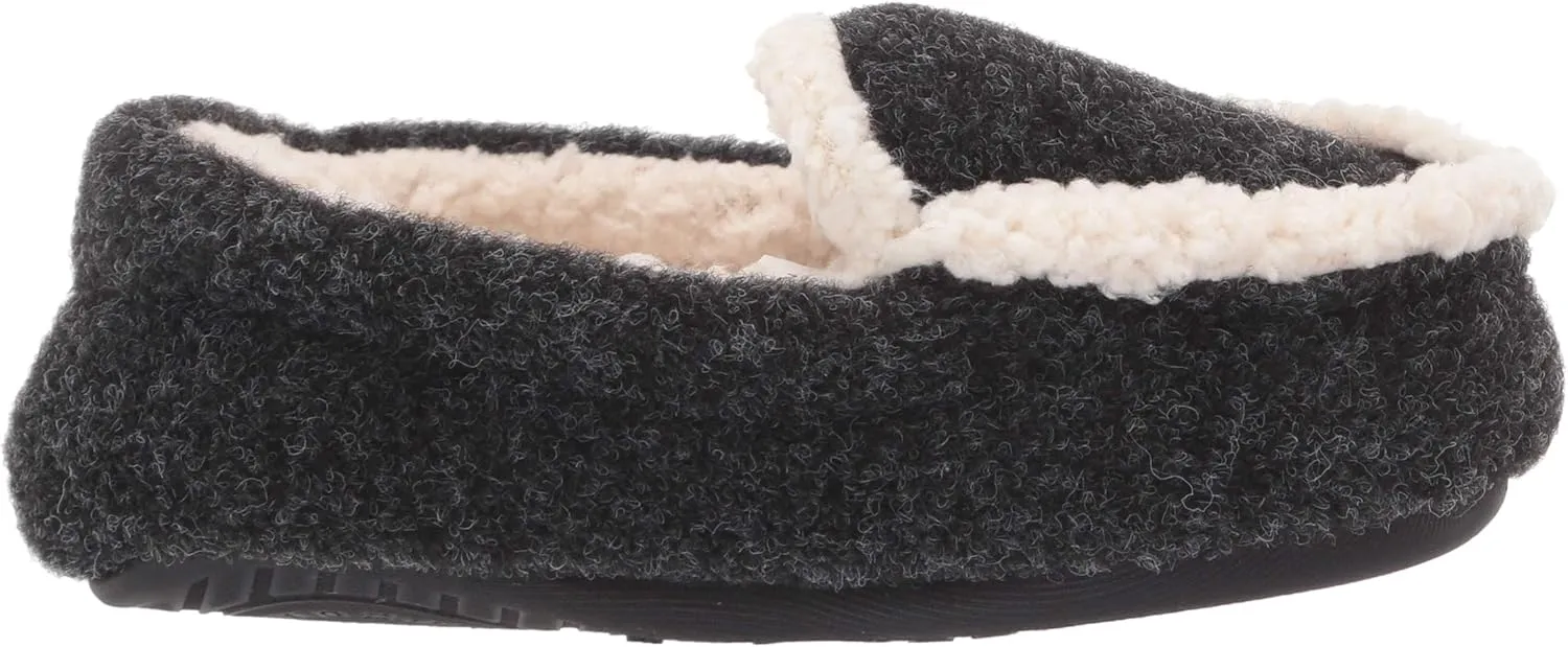 Dearfoams Kids' Hunter Felted Plaid Moccasin Slipper