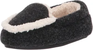 Dearfoams Kids' Hunter Felted Plaid Moccasin Slipper