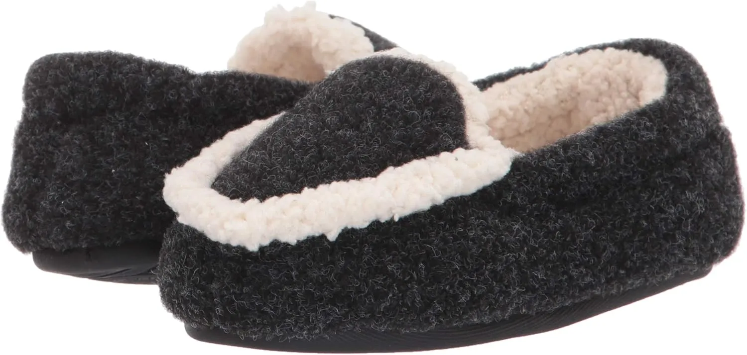 Dearfoams Kids' Hunter Felted Plaid Moccasin Slipper