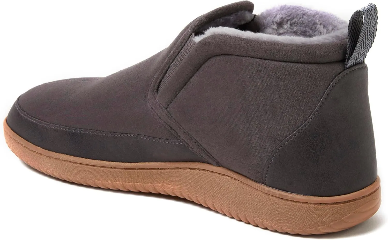 Dearfoams Men's Spencer Microsuede Indoor/Outdoor Comfort Boot with Fleece Lining