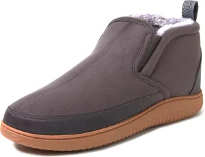 Dearfoams Men's Spencer Microsuede Indoor/Outdoor Comfort Boot with Fleece Lining