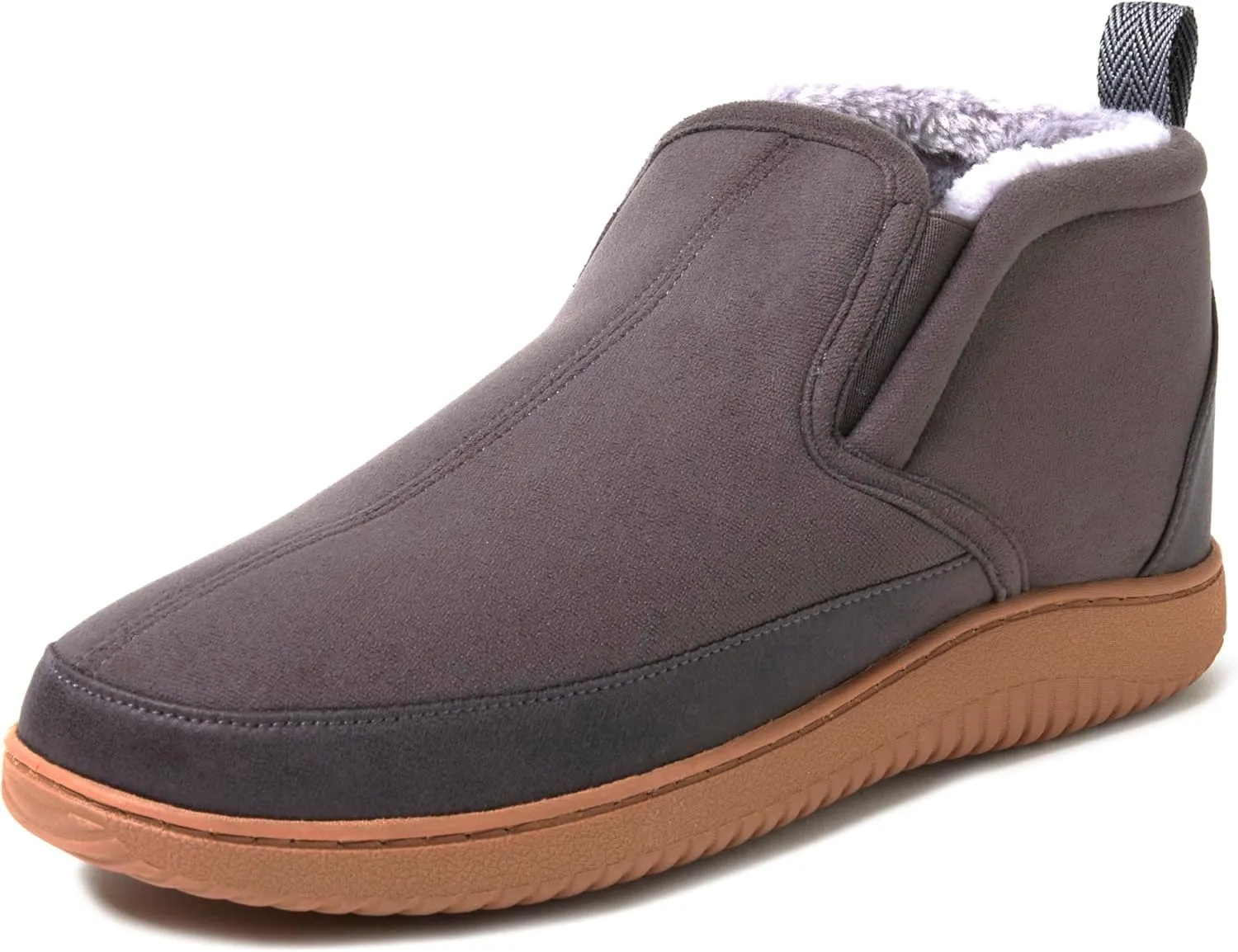 Dearfoams Men's Spencer Microsuede Indoor/Outdoor Comfort Boot with Fleece Lining