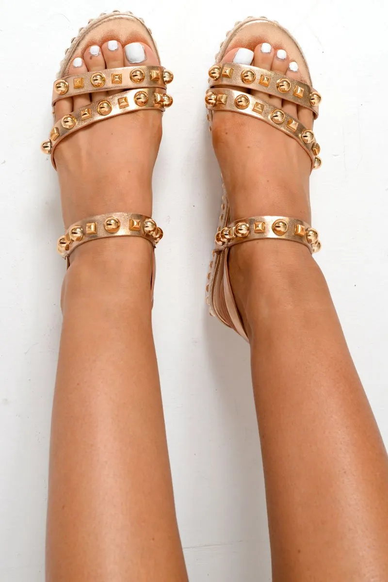 Delara Best-sellers - Rose Sandals Espadrille Touch-sensitive Studded Gold