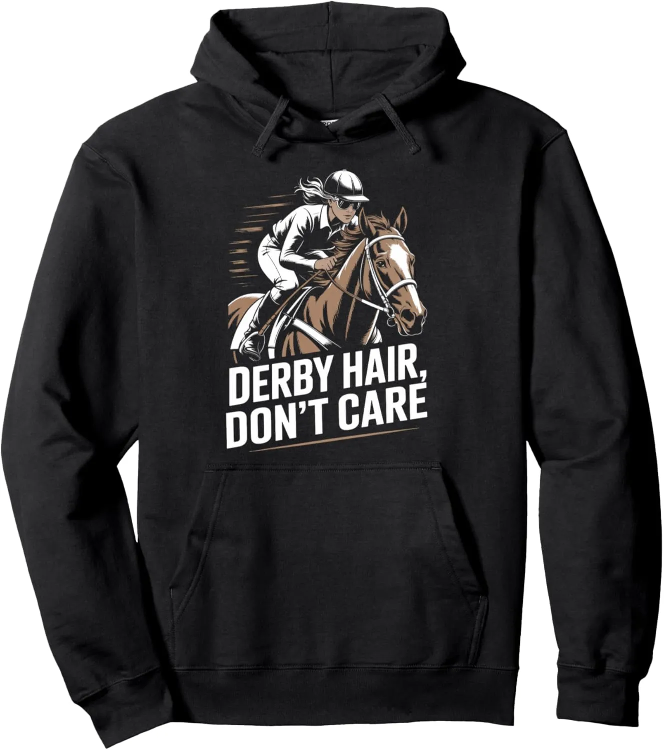 Derby Hair Horse Rider Racing Track Race Horse Derby Pullover Hoodie