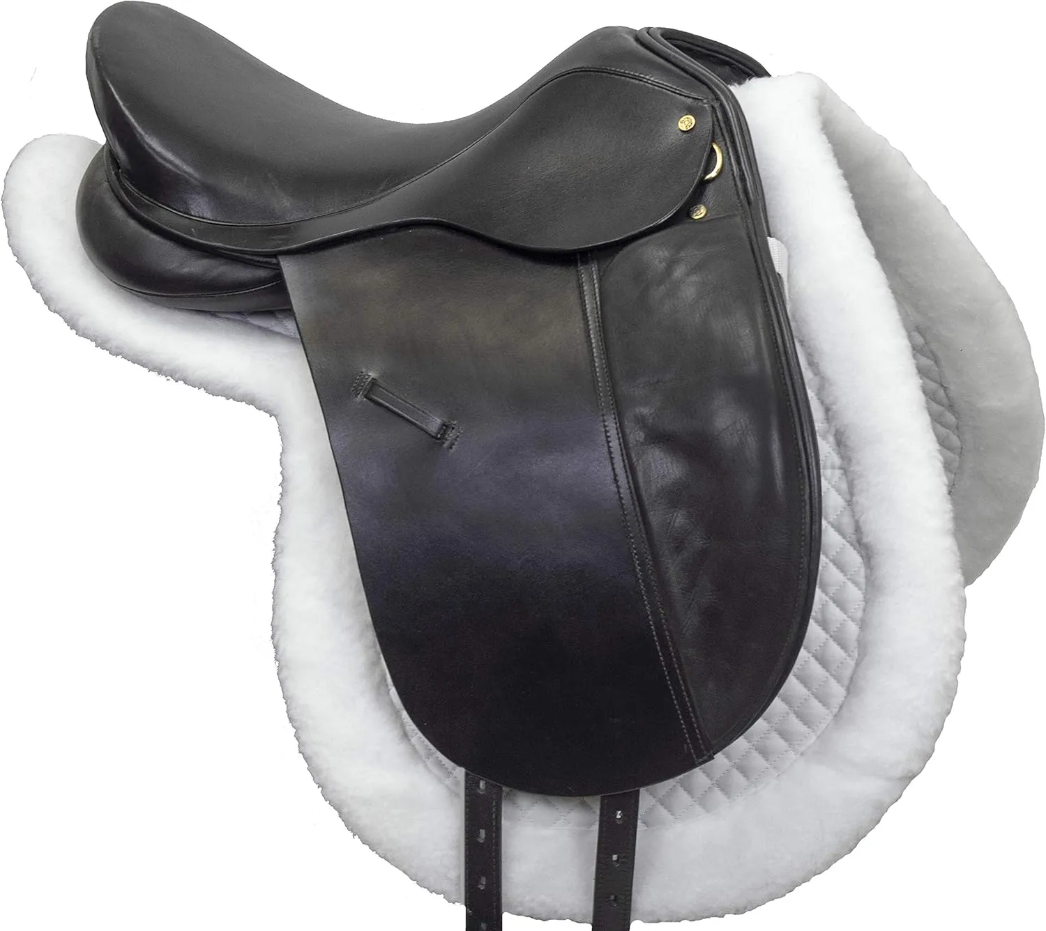 Derby Originals Shaped Wither Relief Dressage English Saddle Pad with Fleece Edging and Contoured Design