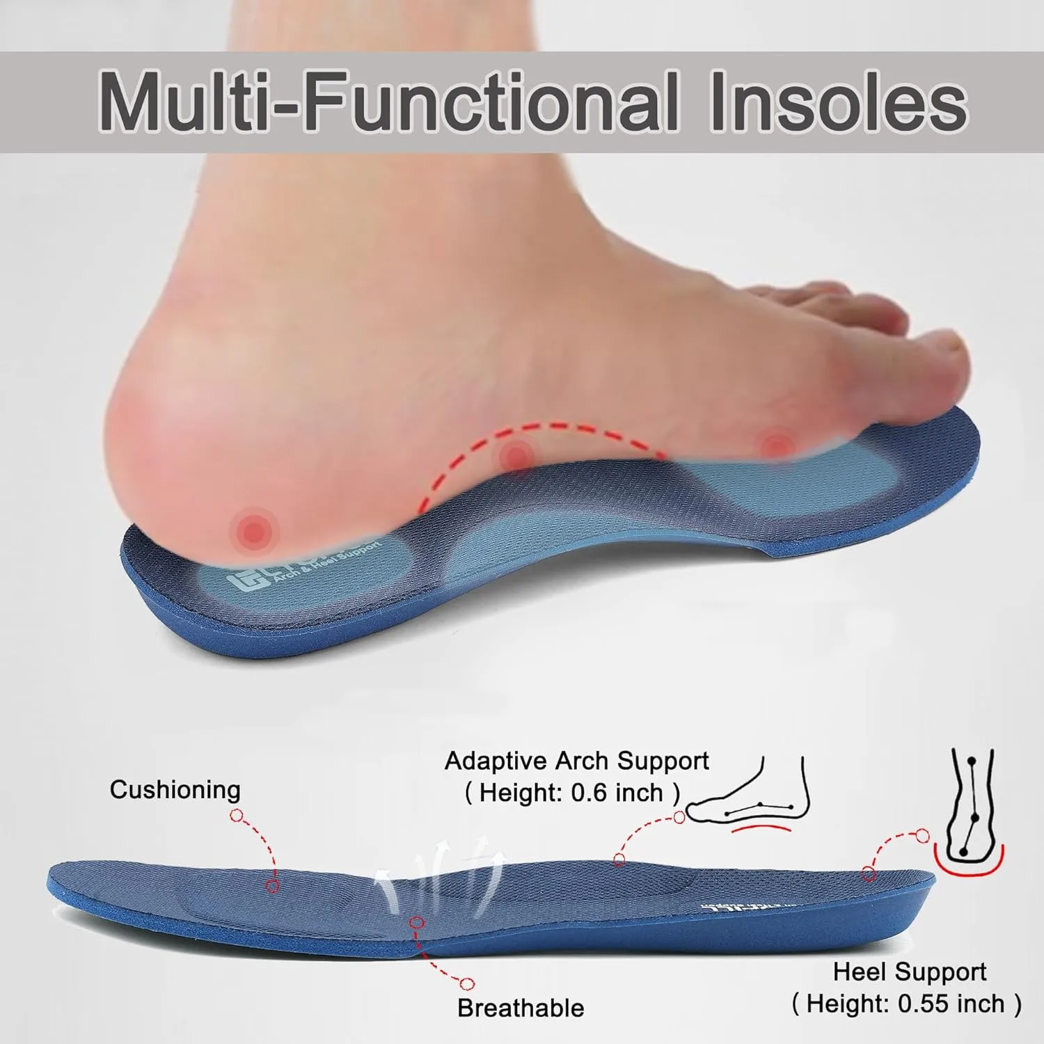 Diabetic Shoes Men Extra Wide Adjustable Width Slip On Walking Shoes with Arch Support for Swollen Feet Pain Relief (Blue, 14 X-Wide)