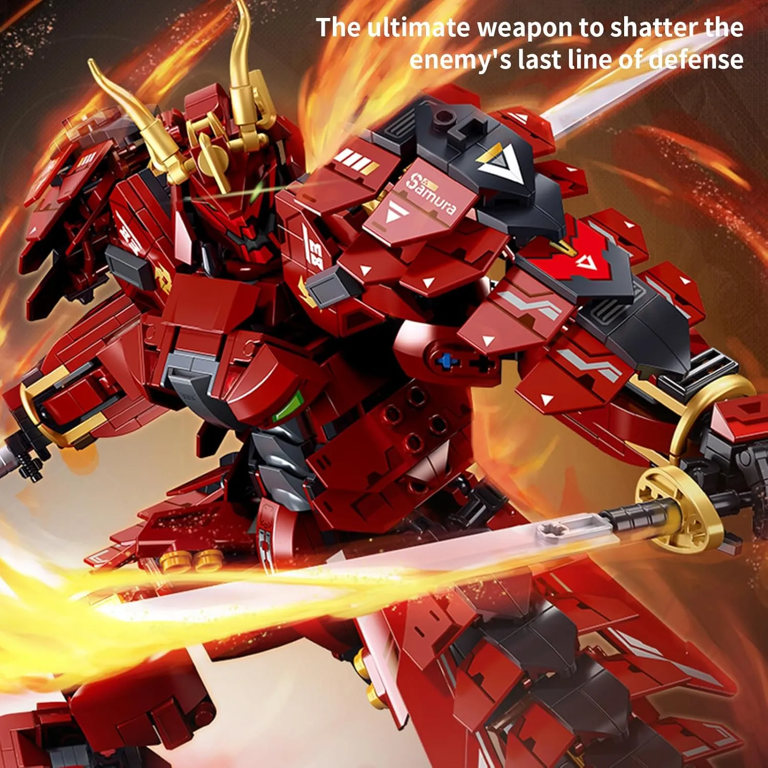 Double Knife Flow Samurai mech Robot Model Building Blocks Toy Set Birthday for Age 8  Children Adults Teens 923 Pieces