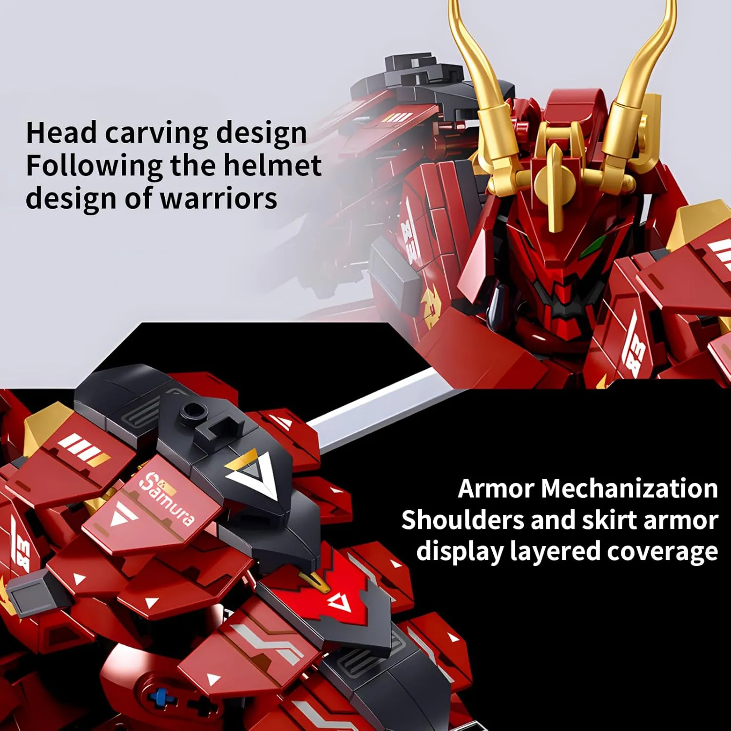 Double Knife Flow Samurai mech Robot Model Building Blocks Toy Set Birthday for Age 8  Children Adults Teens 923 Pieces