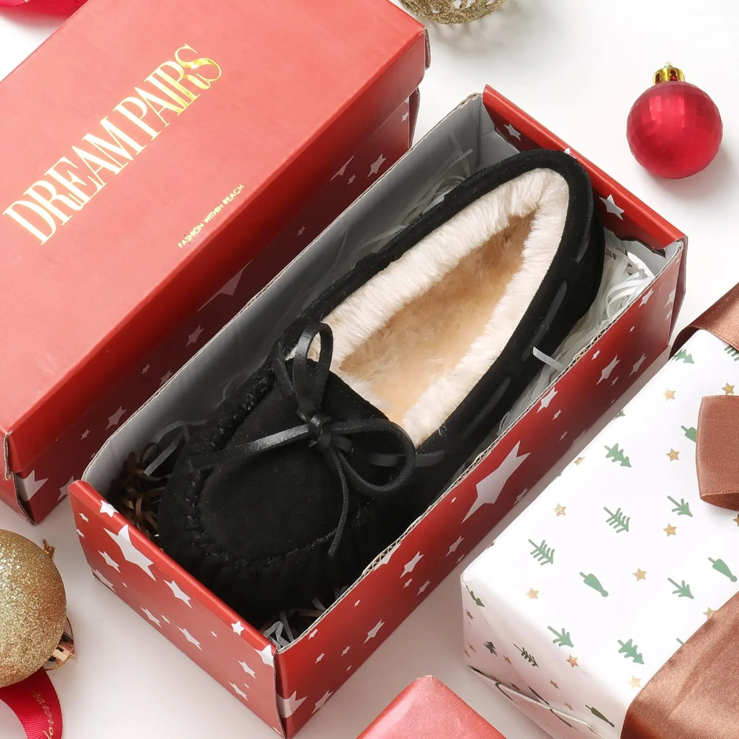 DREAM PAIRS Boys Girls House Slippers Faux Fur Indoor Outdoor Moccasin Shoes
