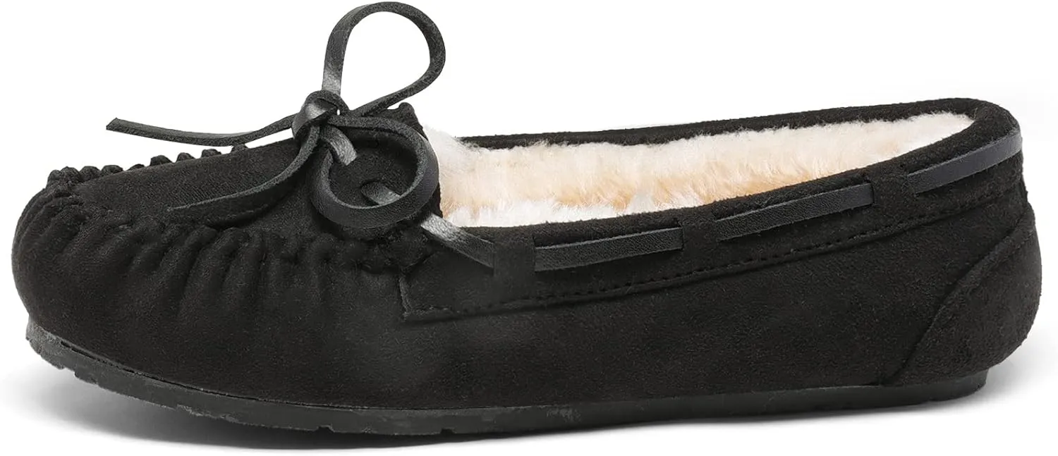 DREAM PAIRS Boys Girls House Slippers Faux Fur Indoor Outdoor Moccasin Shoes
