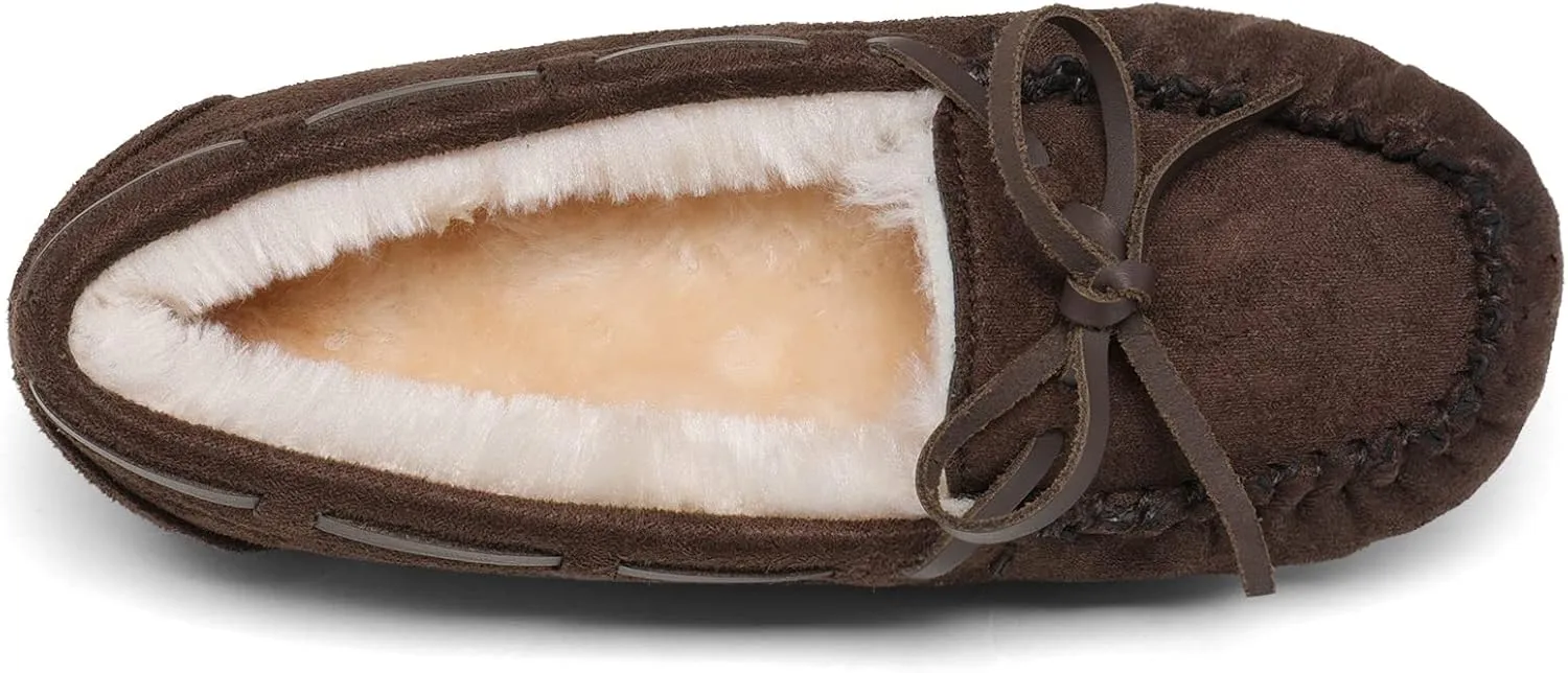 DREAM PAIRS Boys Girls House Slippers Faux Fur Indoor Outdoor Moccasin Shoes