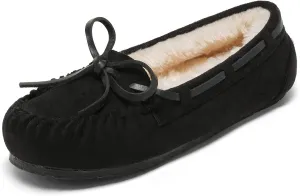 DREAM PAIRS Boys Girls House Slippers Faux Fur Indoor Outdoor Moccasin Shoes