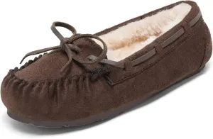 DREAM PAIRS Boys Girls House Slippers Faux Fur Indoor Outdoor Moccasin Shoes