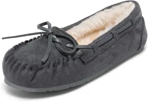 DREAM PAIRS Boys Girls House Slippers Faux Fur Indoor Outdoor Moccasin Shoes
