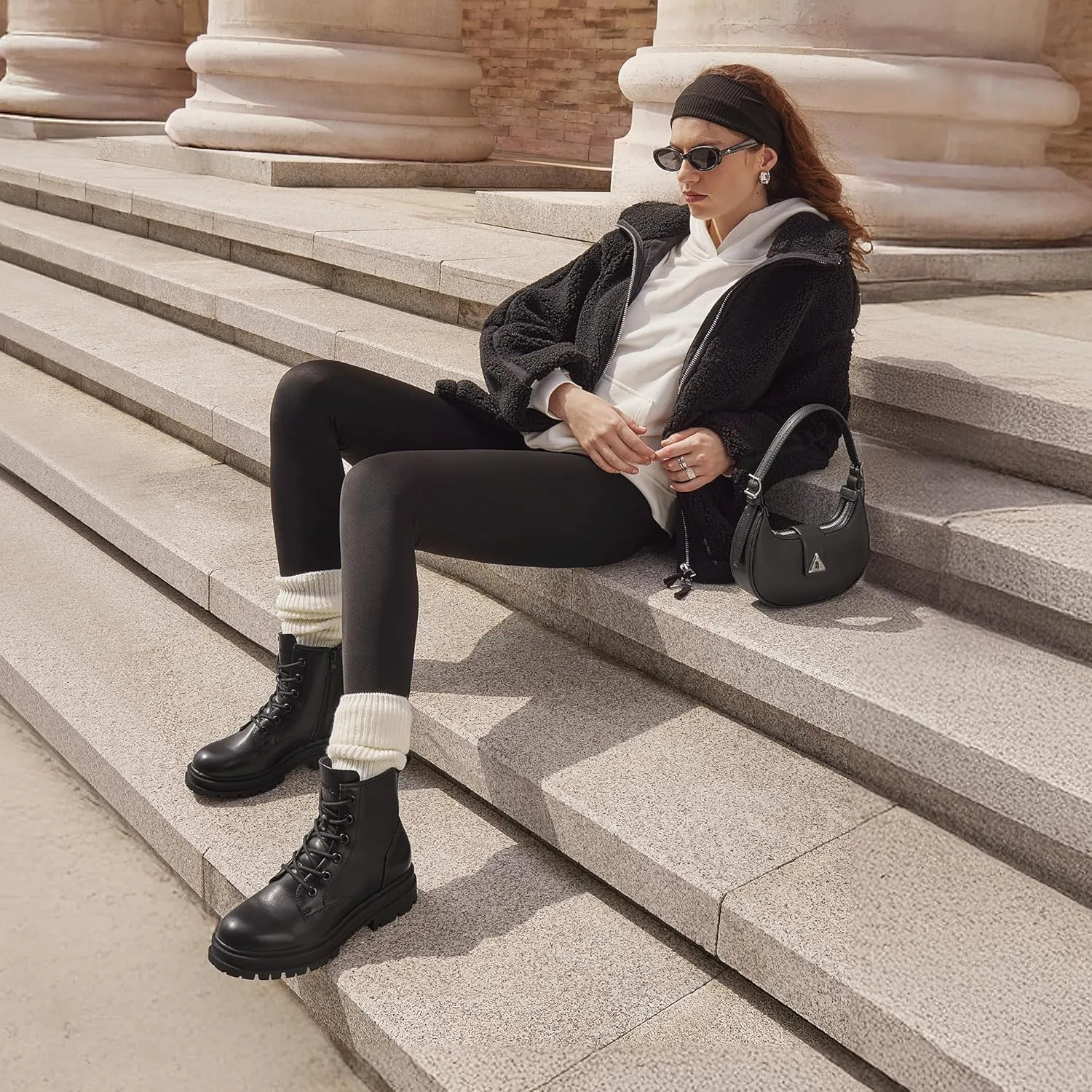 DREAM PAIRS Lace-up Combat Boots Ankle Booties for Women
