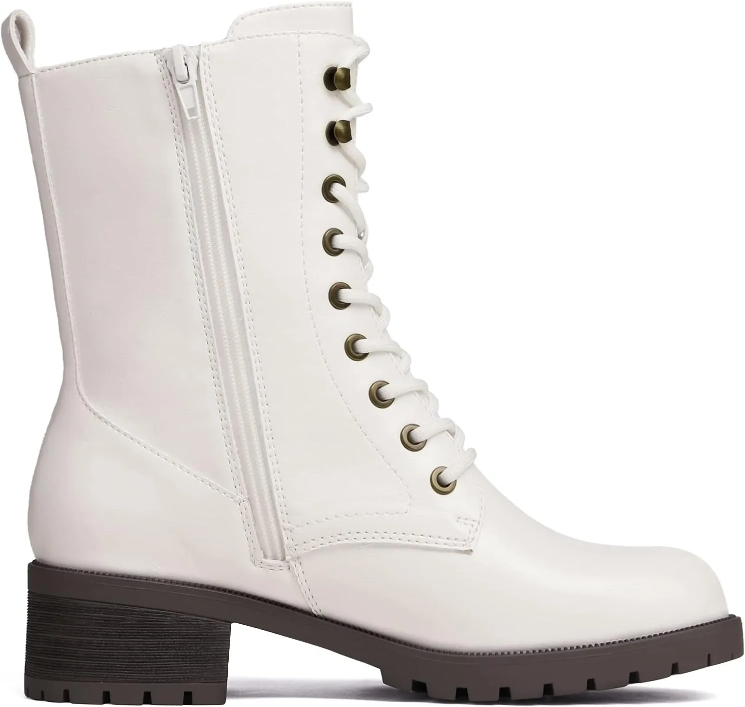 DREAM PAIRS Lace-up Combat Boots Mid-calf Military Winter Boot for Women