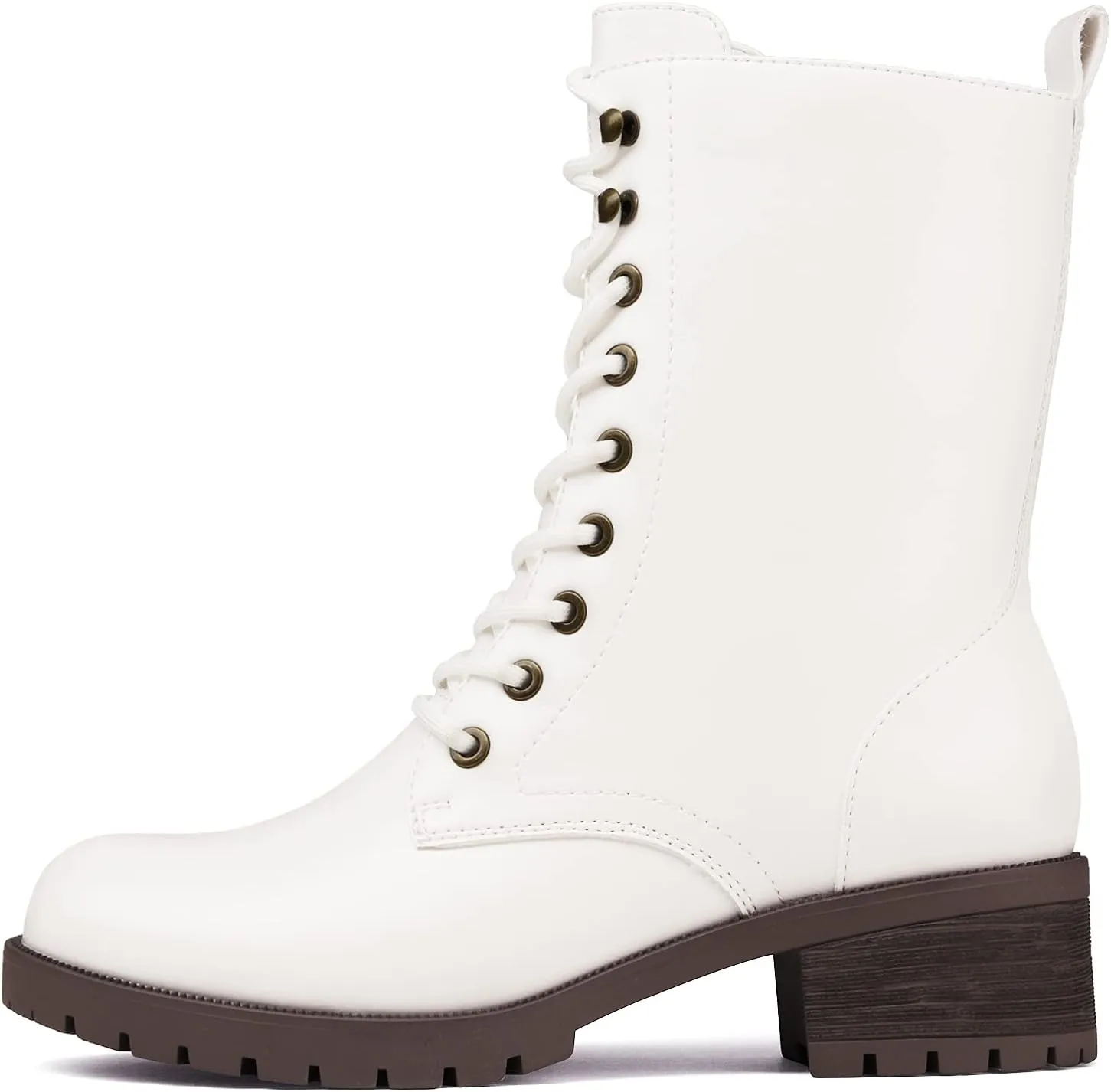 DREAM PAIRS Lace-up Combat Boots Mid-calf Military Winter Boot for Women