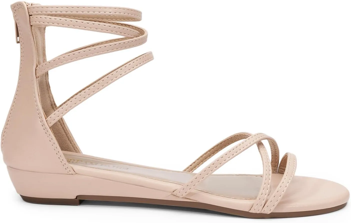 DREAM PAIRS Women's Ankle Strap Flat Sandals Summer Dressy Strappy Gladiator Rhinestones Sandals
