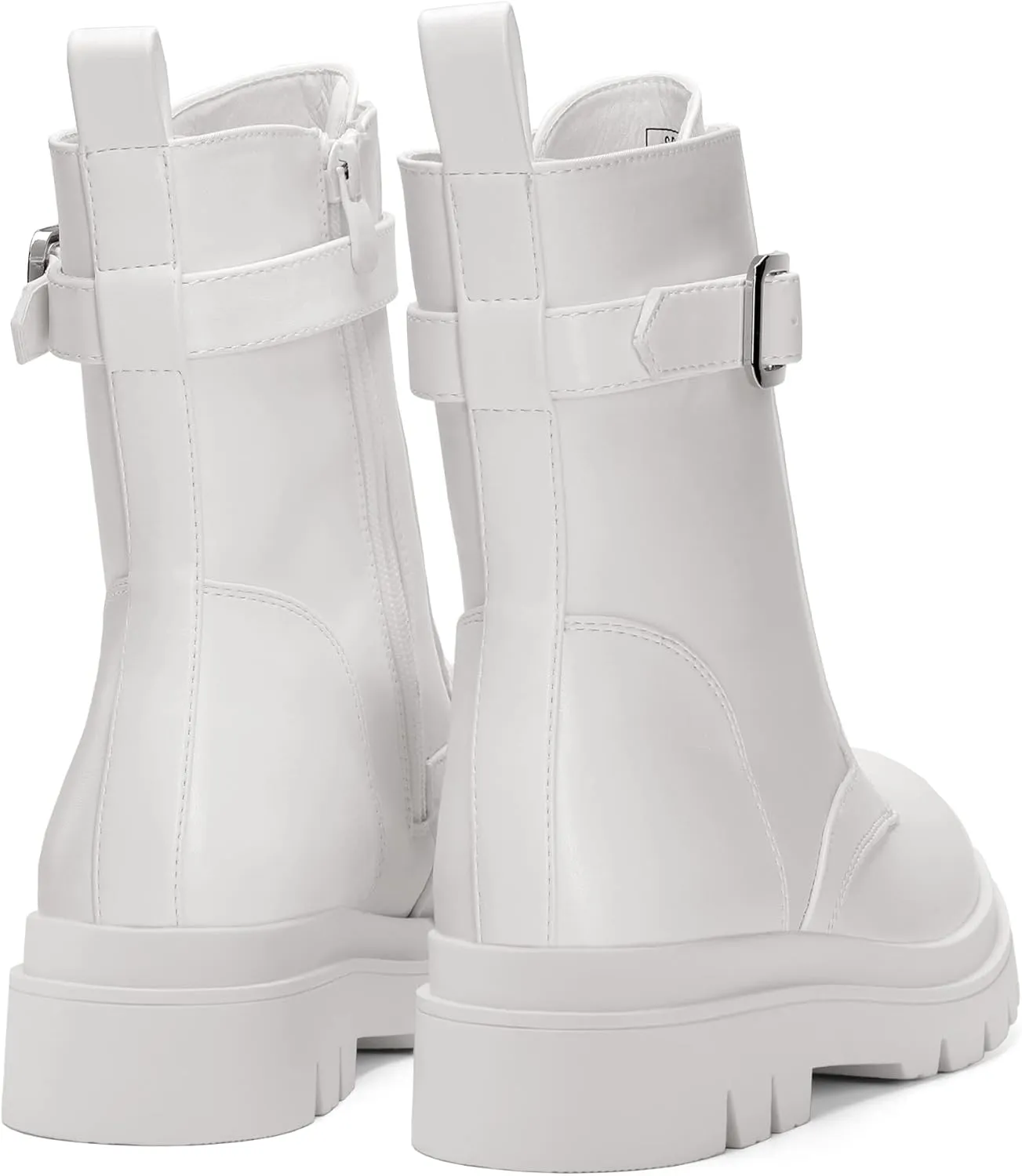 DREAM PAIRS Women's Chelsea Platform Combat Boots Lace Up Lug Sole Buckle Ankle Booties Shoes