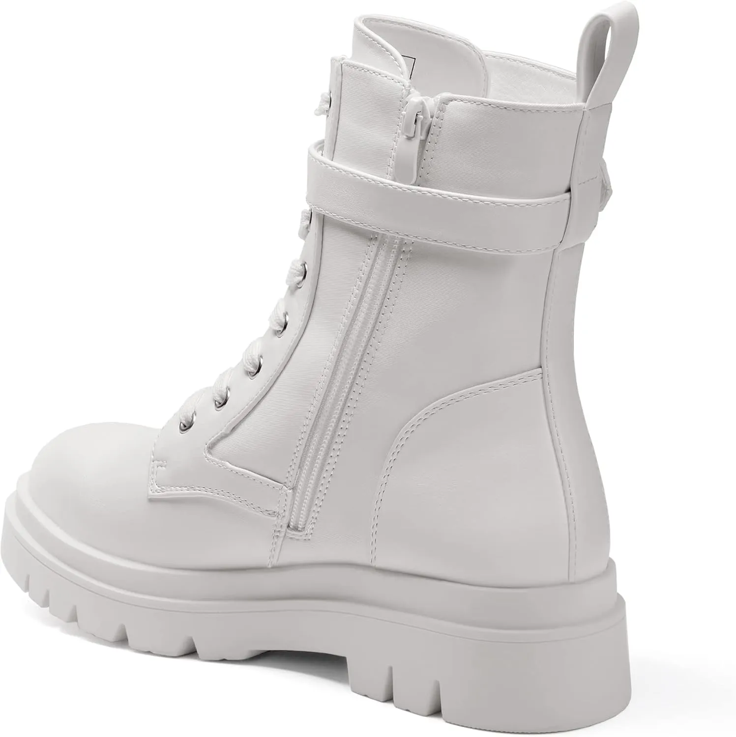 DREAM PAIRS Women's Chelsea Platform Combat Boots Lace Up Lug Sole Buckle Ankle Booties Shoes