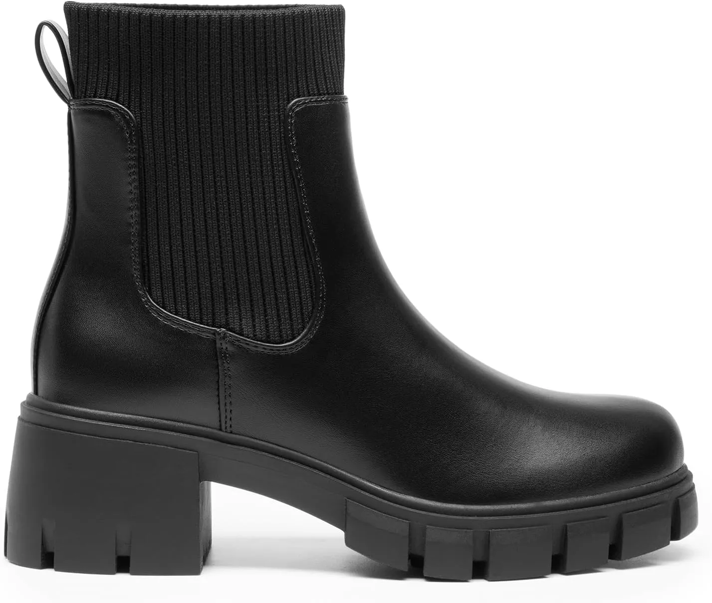 DREAM PAIRS Women's Elastic Chelsea Ankle Boots Fashion Low Chunky Heel Platform Lug Sole Short Booties Shoes