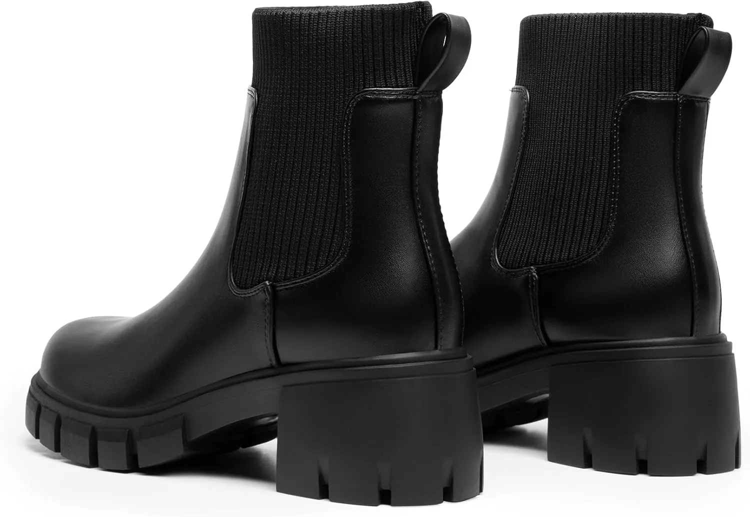 DREAM PAIRS Women's Elastic Chelsea Ankle Boots Fashion Low Chunky Heel Platform Lug Sole Short Booties Shoes