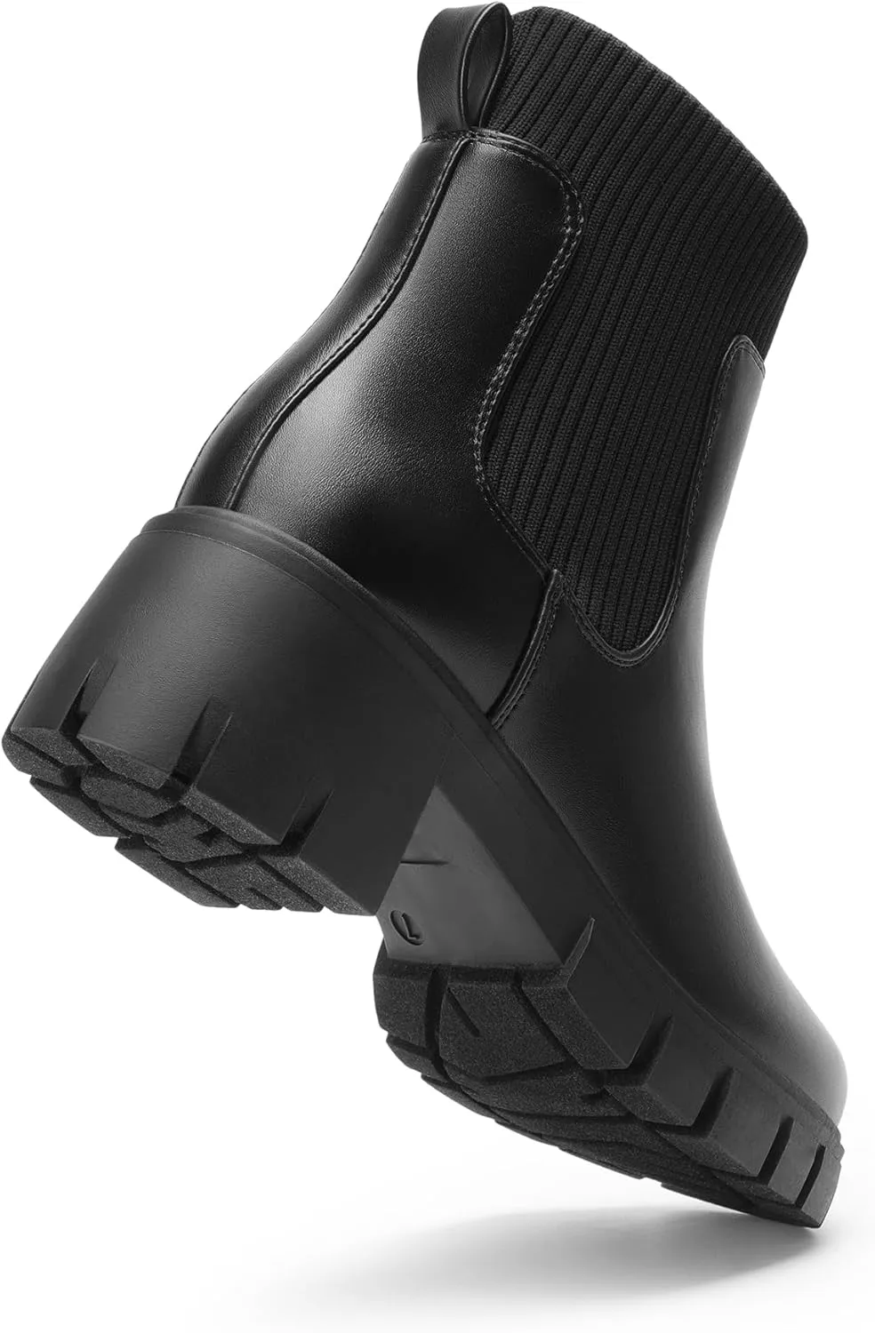 DREAM PAIRS Women's Elastic Chelsea Ankle Boots Fashion Low Chunky Heel Platform Lug Sole Short Booties Shoes