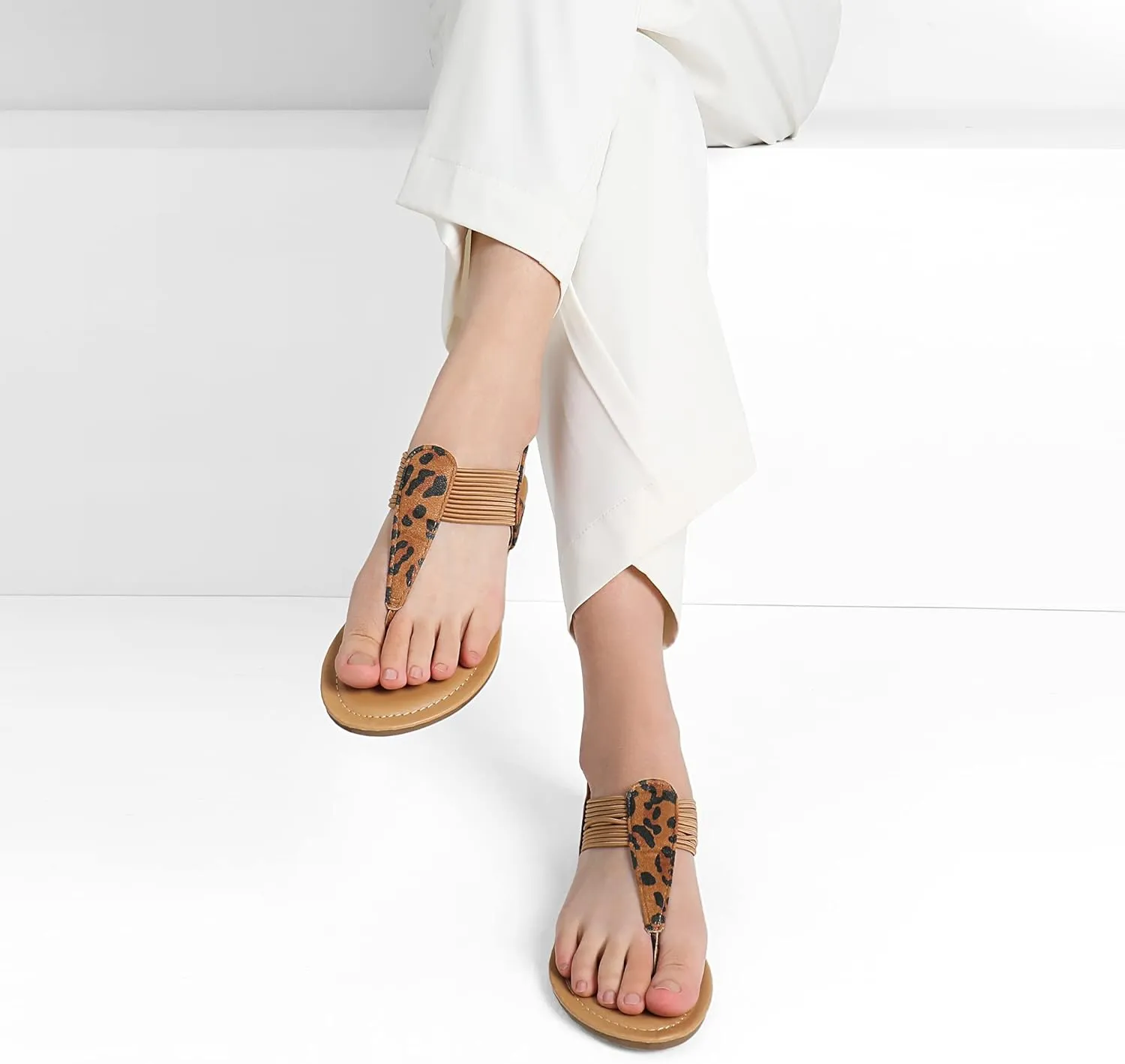 Dream Pairs Women's Elastic Strappy String Thong Ankle Strap Summer Gladiator Sandals
