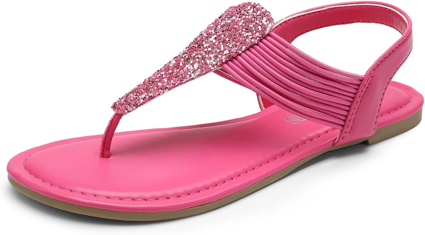 Dream Pairs Women's Elastic Strappy String Thong Ankle Strap Summer Gladiator Sandals