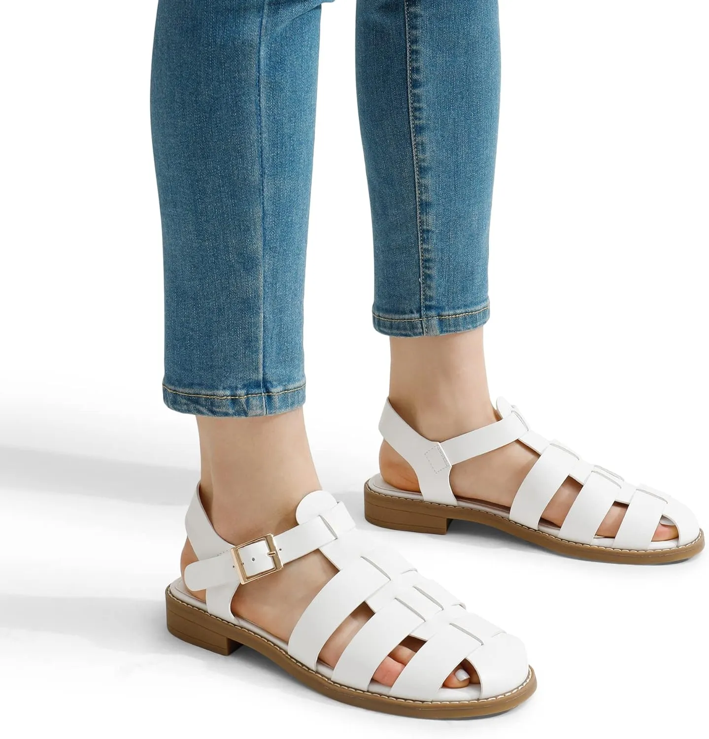 DREAM PAIRS Womens Fisherman Gladiator Braided Flat Sandal Cute Woven Strappy Closed Toe Shoes for Summer