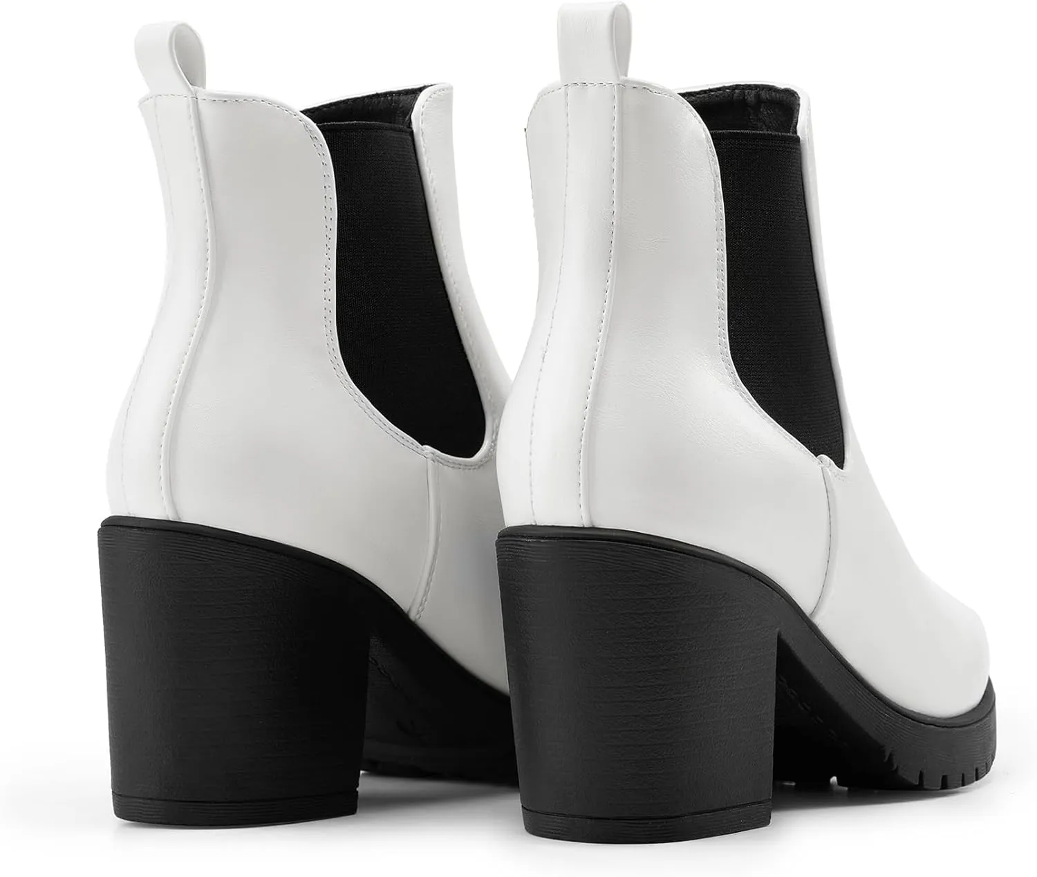 DREAM PAIRS Women's High Chunky Heel Chelsea Ankle Boots Slip On Elastic Fall Heeld Booties Shoes