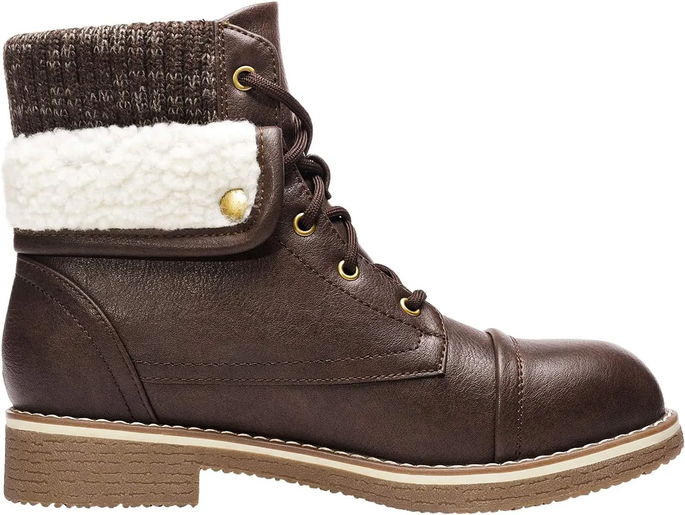 DREAM PAIRS Women’s Lace Up Combat Boots Low Heel Winter Ankle Booties