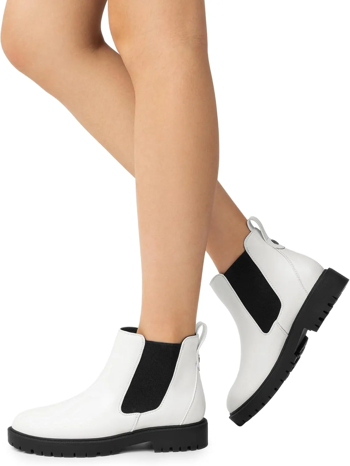DREAM PAIRS Women's Low Heel Chelsea Ankle Boots Fashion Slip On Elastic Fall Booties Shoes