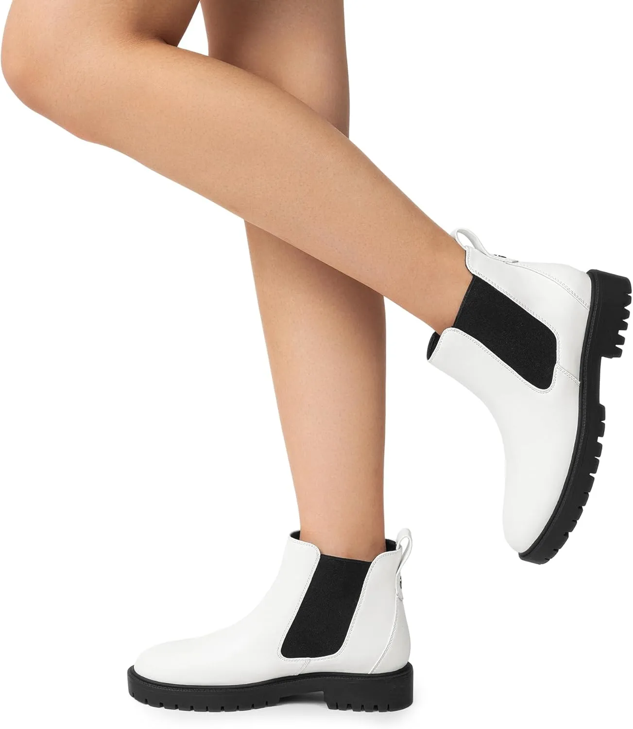 DREAM PAIRS Women's Low Heel Chelsea Ankle Boots Fashion Slip On Elastic Fall Booties Shoes
